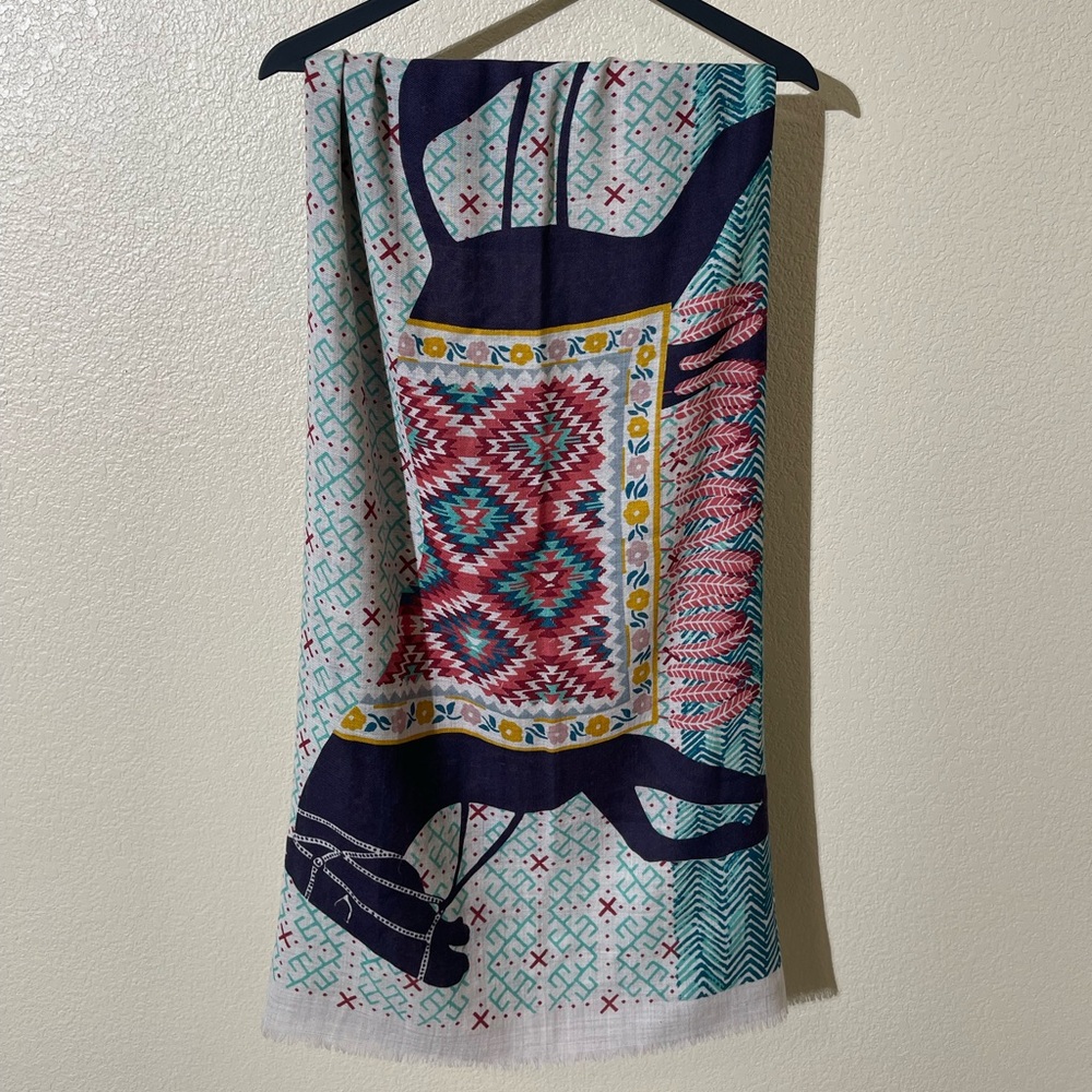 INOUITOOSH Elegant Multicolor Patterned Scarf - image 1